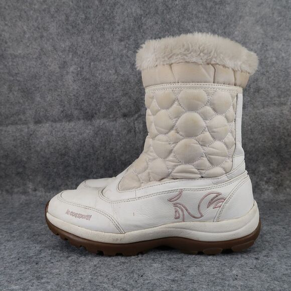 Le Coq Sportif Shoes Mens 7.5 Boots Winter Warm Quilted Outdoor Zip Active White - Picture 5 of 13